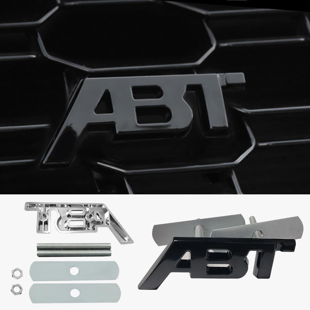 Car Front Grliie Badges 3D Metal ABT Emblem Body Trunk Decor Stickers Accessories For S Sline Quattro S6 S7 S8 A4 TTRS A6L RS