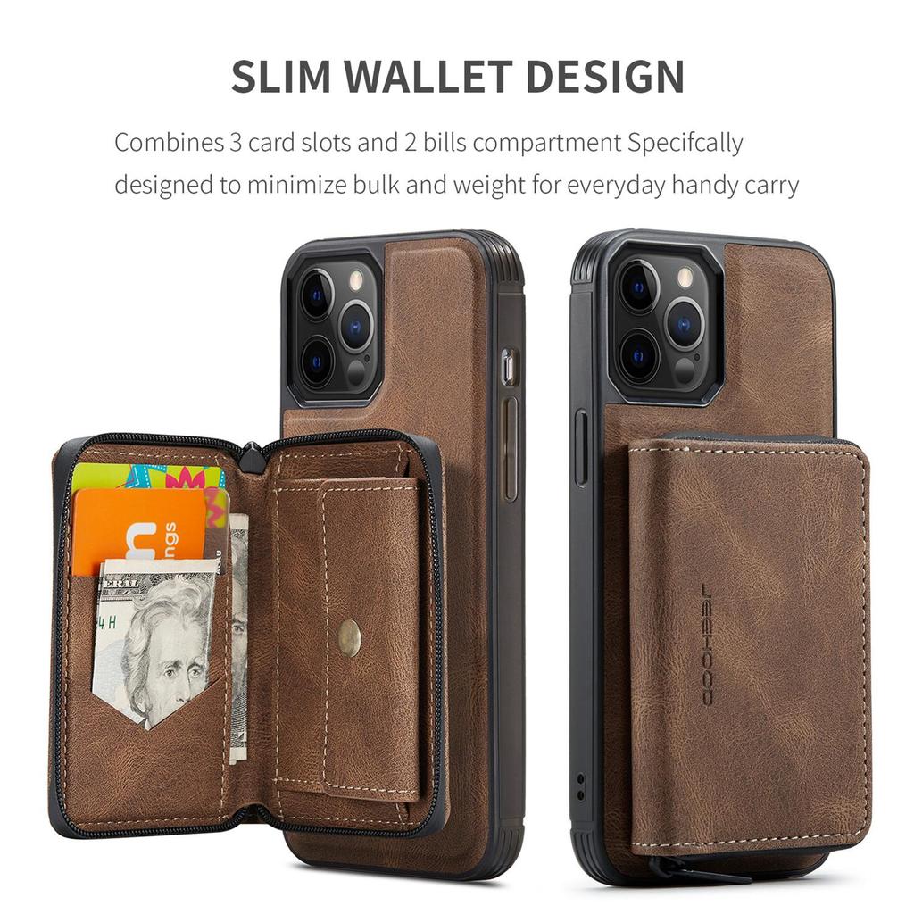 Zipper Wallet Card Phone Case for iPhone 17 Pro Max 16 Plus 15 14 13 12 11 XS XR X Flip Leather Holder Back Cover For Samsung S25 Ultra S24 FE S23 S22
