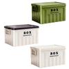 Lidded Storage Bin Utility Crate and Handles Storage Box with Lid Container for