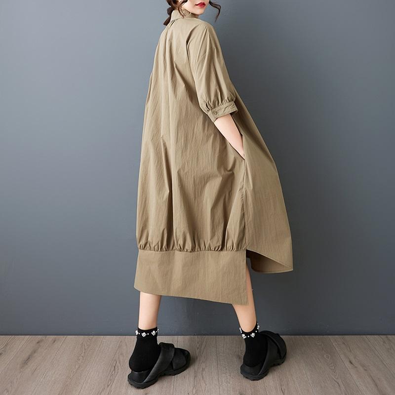 Short Sleeve Plus Size Cotton Vintage New In Dresses for Women Casual Loose Long Summer Shirt Dress