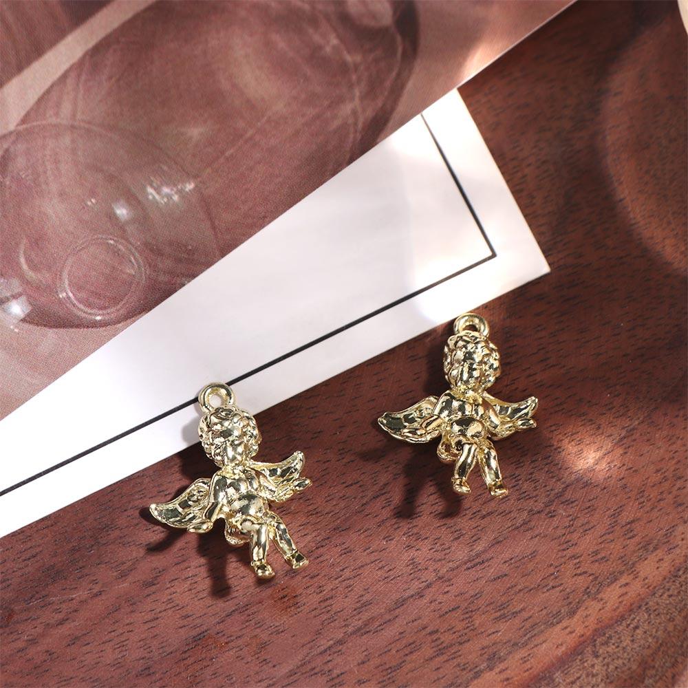 2Pcs/set Zinc Zinc Zinc Alloy Cupid Single Pendant Mini DIY Cupid Necklace Accessories  Jewelry Makings