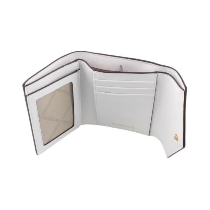 Michael Kors Brand Logo Snap Closure Leather Wallet Women's Optical White