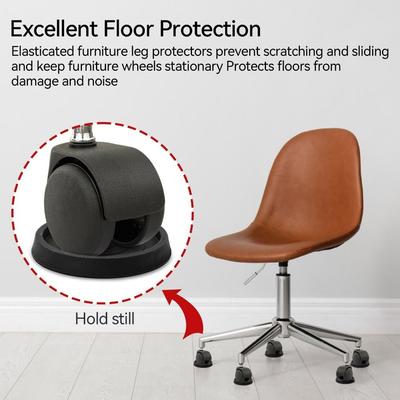 Round Rubber Anti Slip Caster Cup Quick Install Anti-Skid Furniture Pads Protect Carpet Portable Rubber Couch Stoppers