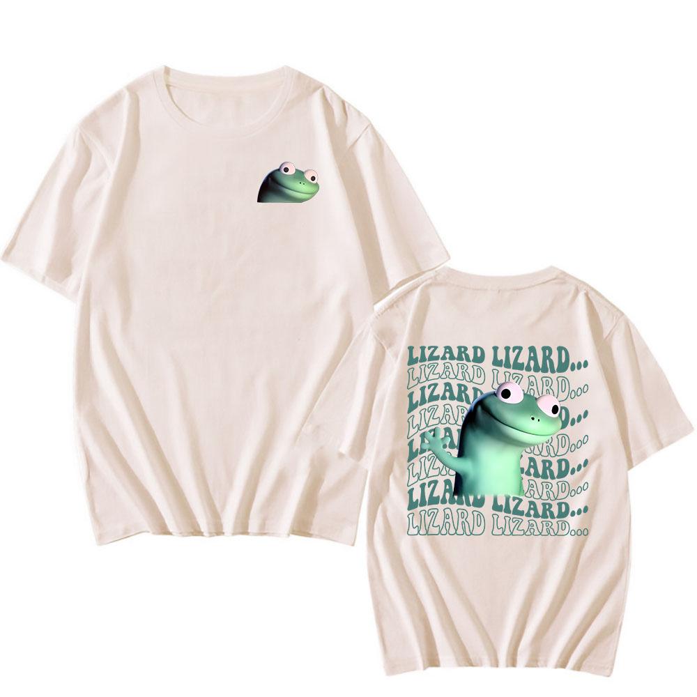 Women Tees Lizard Meme Funny Graphic T-shirt Casual Short Sleeve Cotton Tshirts Unisex Streetwear Cartoon Printing T Shirt