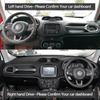 For Jeep Renegade BU 2015-2023 Car Dashmat Black/Brown Dashboard Cover Suede Leather Dash Mat Pad Sunshade Accessories