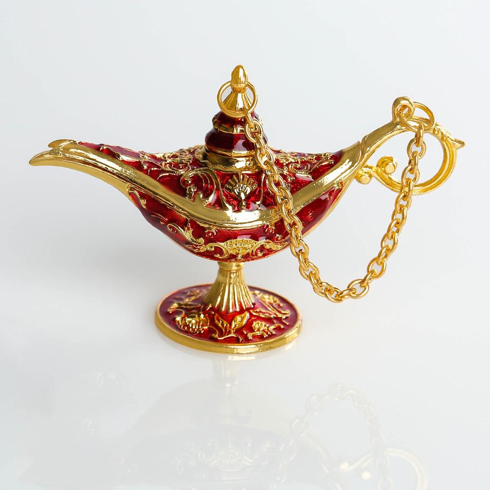

Metal Trumpet Aladdin Magic Lamps Imitation Classical Handicraft Decoration Creative Decor Props Wishing Lamp Gift