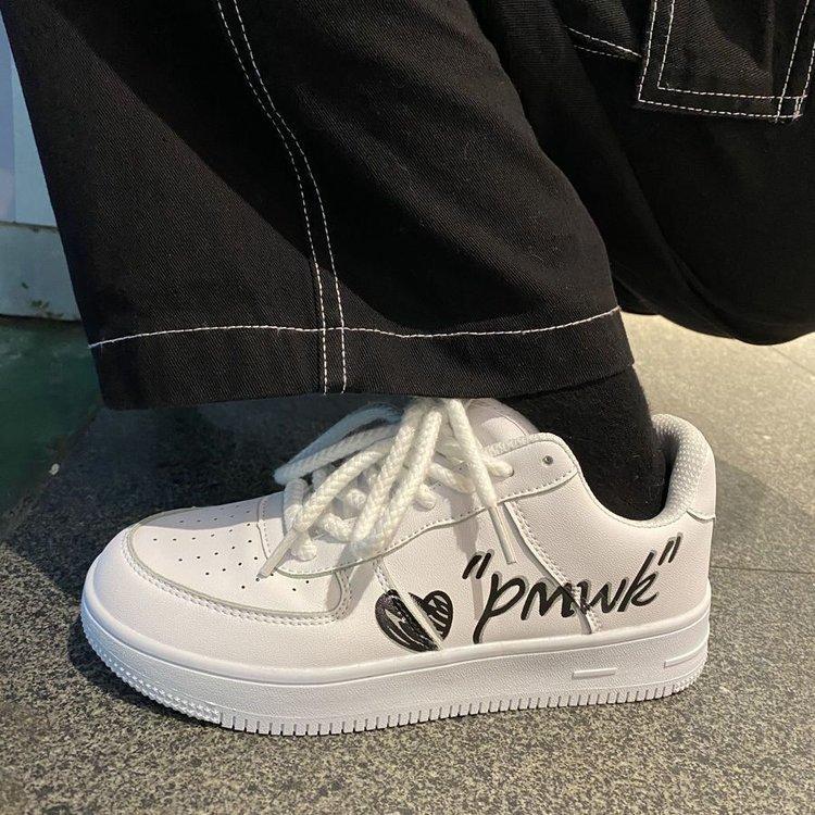 Spring/Summer Graffiti Board Shoes Special-Interest Design Solid Color Retro Women's Shoes for Students Casual Sports Shoes White Shoes