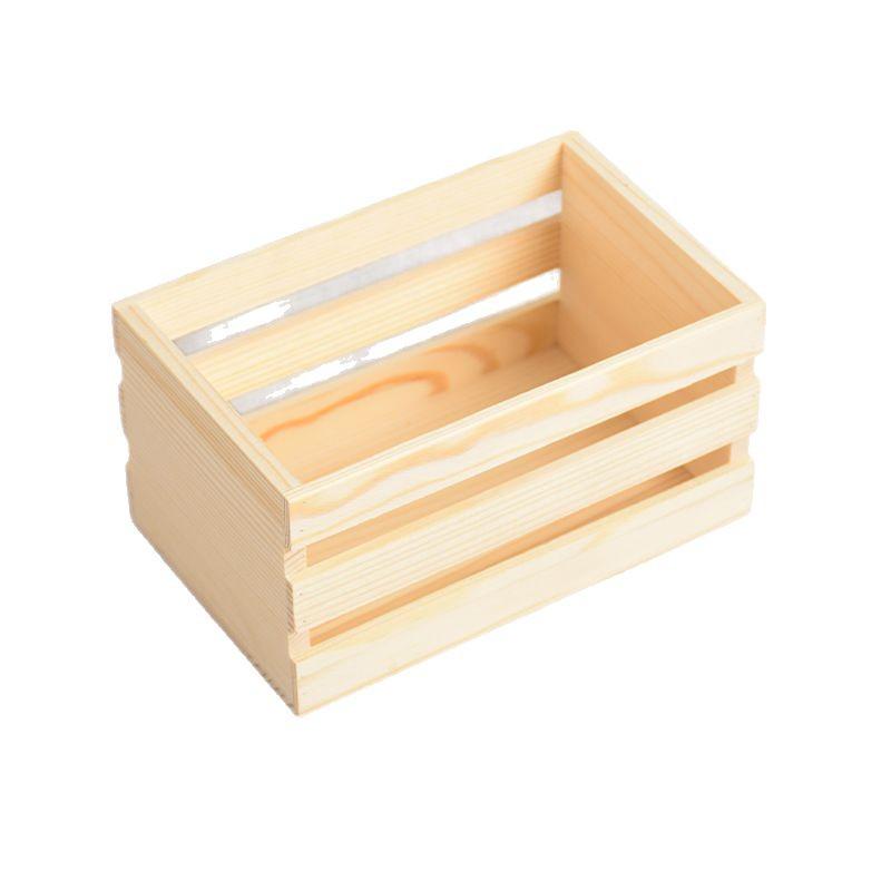 Multi-size Pine Wood Striped Storage Baskets for Supermarket Use - Fruit & Beverage