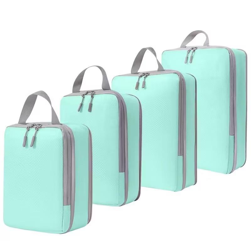 4/6pcs Compressible Packing Travel Storage Bag Cubes Waterproof Suitcase Nylon Portable With Handbag Luggage Organizer Ryanai