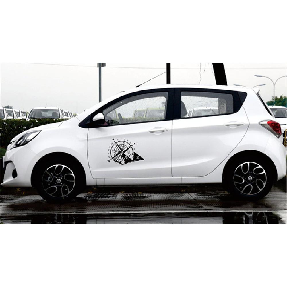 Black Car Hood Bonnet Door Panel Sticker Compass Graphics Vinyl Decal 48 X 34Cm