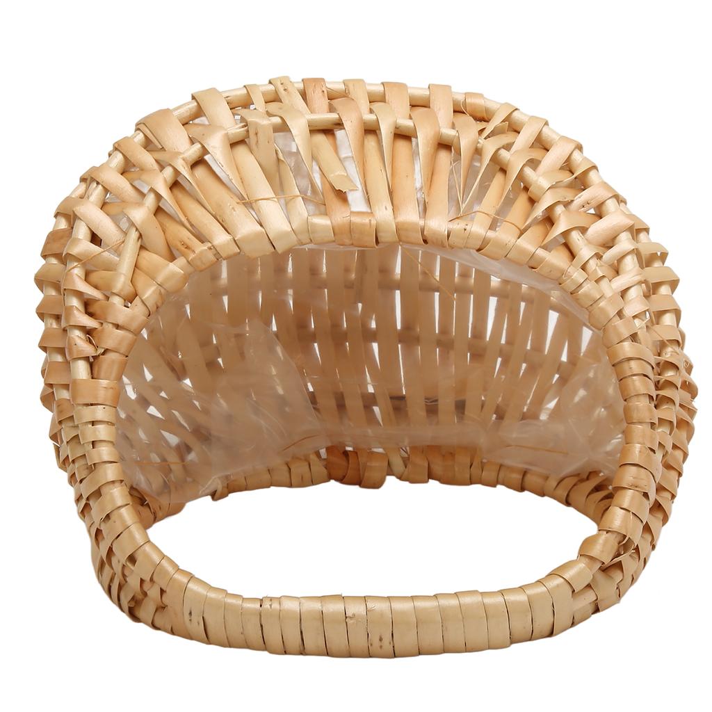 Woven Flower Hand Basket Rattan Woven Handheld Flower Arrangement Basket for Wedding Birthday Party
