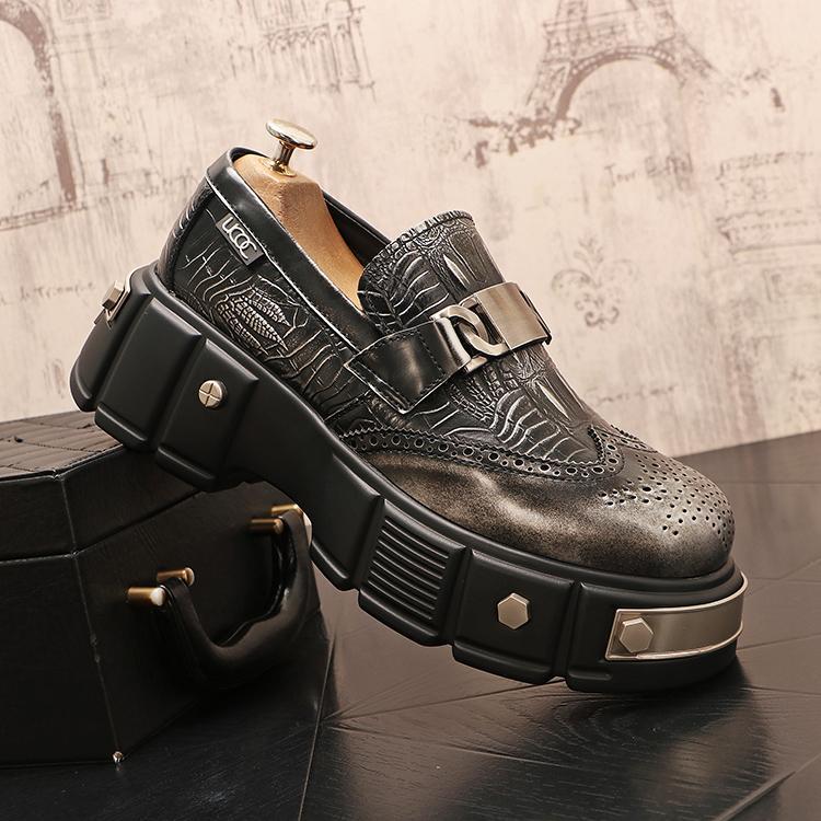 

Versatile Low-top Spring Fashion Leather Breathable Color Matching Trend Casual Men s Retro Platform Sneakers Shoes 45