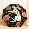 1pc rabbit flowers Automatic Folding Umbrella 8 Rib Iron Frame,  Suitable for Travel, Daily Use, Birthday, Women & Men Gift c1231077