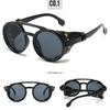 Steampunk-Stil Runde Brille mit großem Rahmen - Trendige Hip-Hop-Tanz-Brille für Männer und Frauen. Herrenbrillen, Damenbrillen.