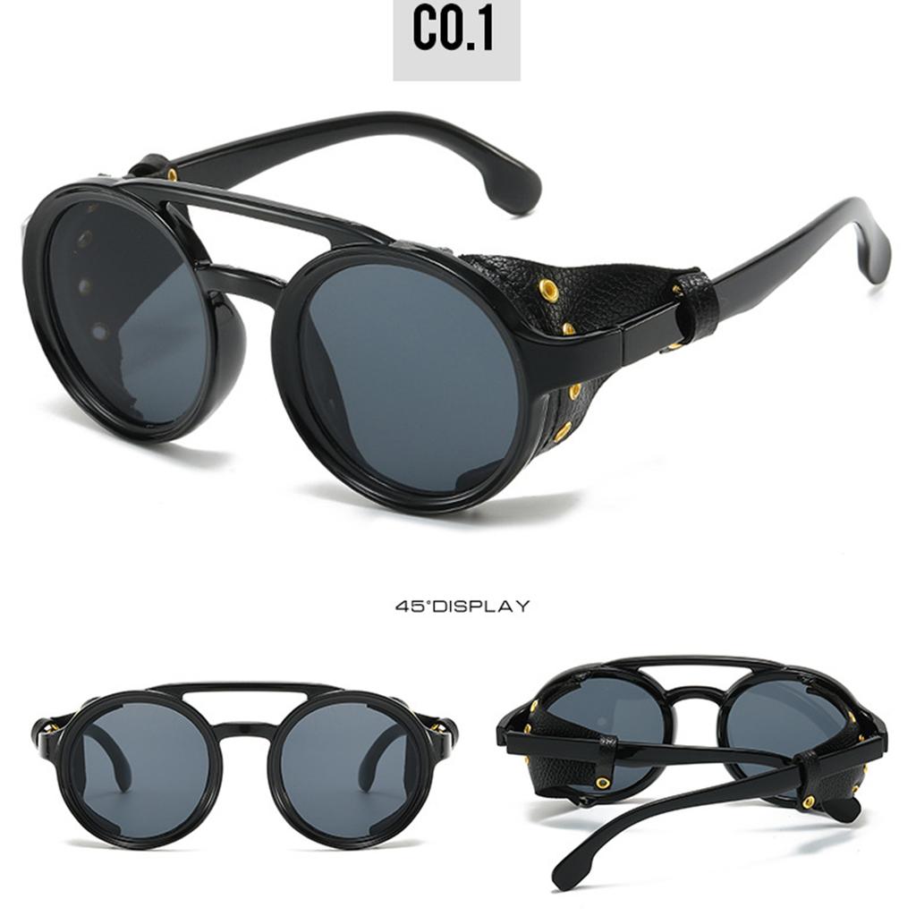 Steampunk-Stil Runde Brille mit großem Rahmen - Trendige Hip-Hop-Tanz-Brille für Männer und Frauen. Herrenbrillen, Damenbrillen.