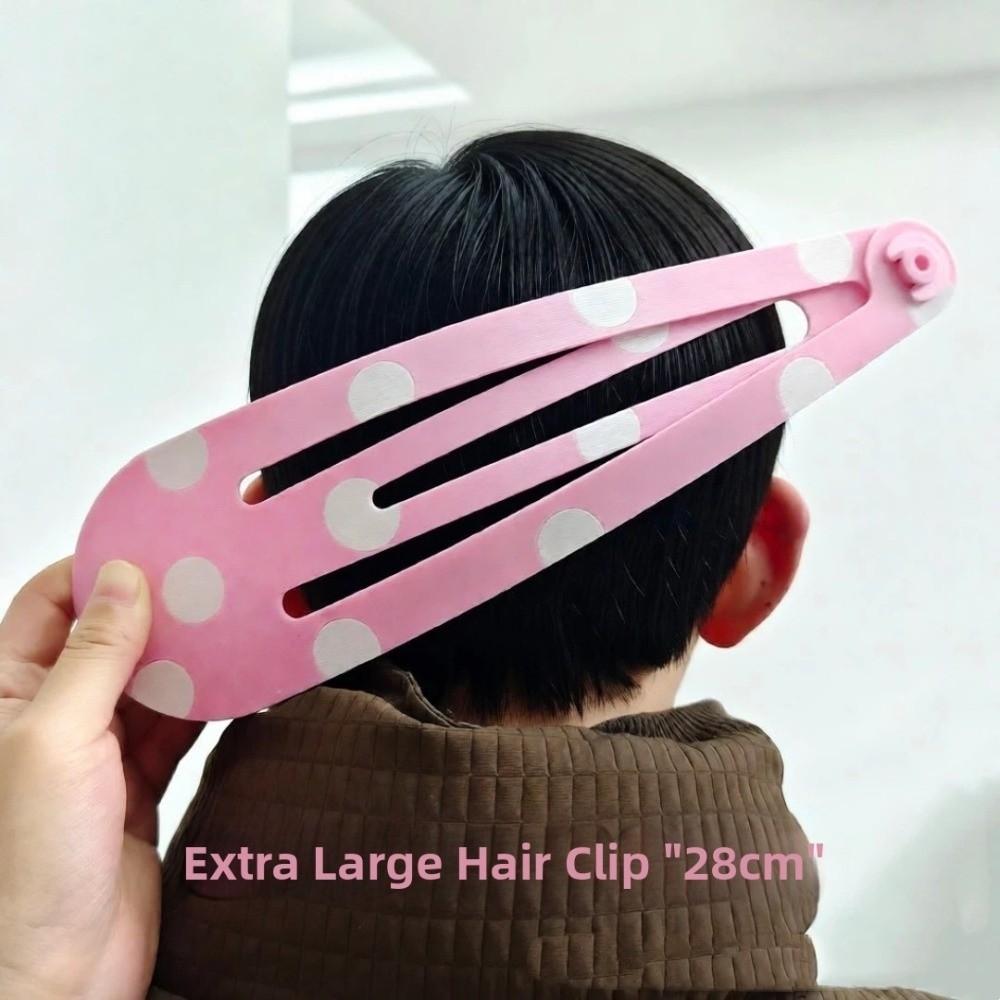 Funny Extra-large Hair Clips Polka Dot 3D Printed Curtain Clip Strawberry Pattern Kawaii Style Creative Side Clip Daily Wearing