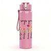1PC God Help You Floral Quote Print 750ml Color Plastic Sports Water Bottle Leakproof Flip Straw Lid Suitable for Sports Office Home Use