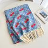 Autumn and winter new wool scarf cherry jacquard warm scarf versatile shawl fashion light luxury high-end scarf