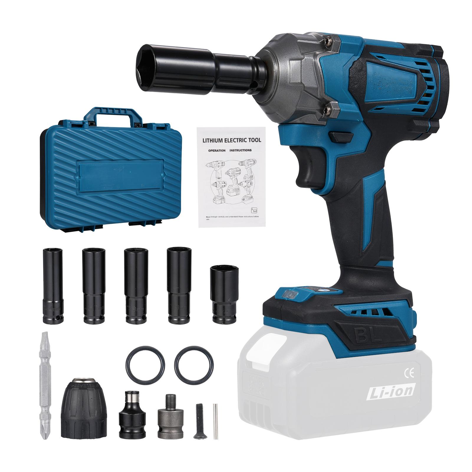 

Электрический ударный гайковерт 1200 Вт, беспроводной, 700 Нм, высокий крутящий момент, бесщеточный двигатель, 6700 об/мин 12 no battery жёлтый