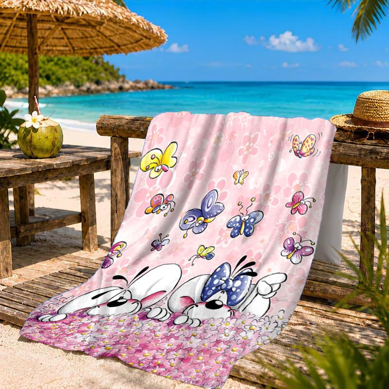 Serviette de plage Diddl Amour et Amitié Couleurs Pastel, Séchage Rapide, Facile d'Entretien, Convient aux Activités Sportives et aux Vacances à la Plage, Essentiel de Sport