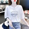Women's Summer New High-end Ice Silk Short Sleeved T-shirt Thin, Loose, Gold Hot Stamping, Shiny Sequin Versatile Top