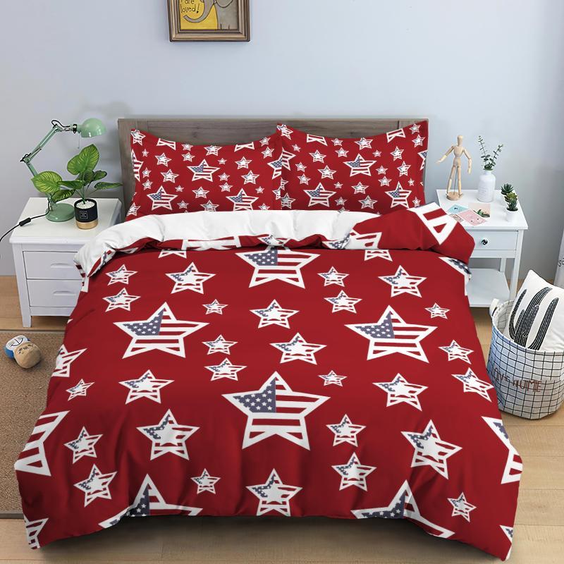 Star Duvet Cover Set Colorful Stars Pattern Print Twin Bedding Set For Kids Teens Double Queen King Size Microfiber Quilt Cover