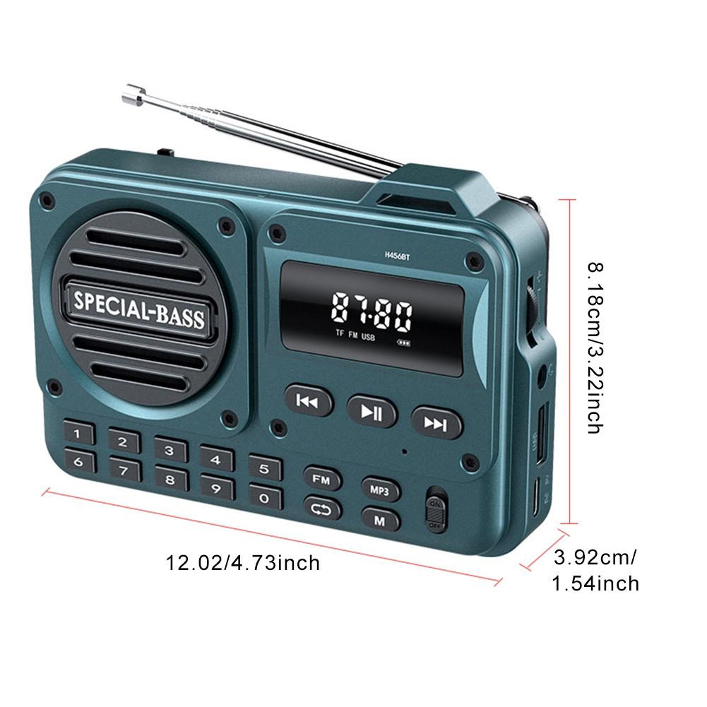 Portable Digital FM Radio with LED Display Digital Radio Recorder BT 5.4 Radio Speaker Gifts for Seniors Elderly