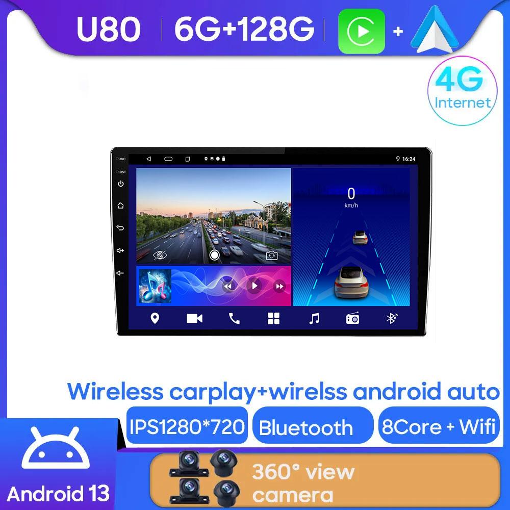 Universal Android Multimedia For Car Stereo CPU Radio QLED Player Navigation Carplay Auto 5G BT Cam
