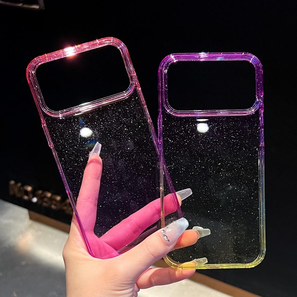 for iphone 17 Pro Max Case Glitter Gradient Hard PC Case for iPhone 17 Air 16 15 14 13 12 Pro Max Plus 17pro Transparent Cover