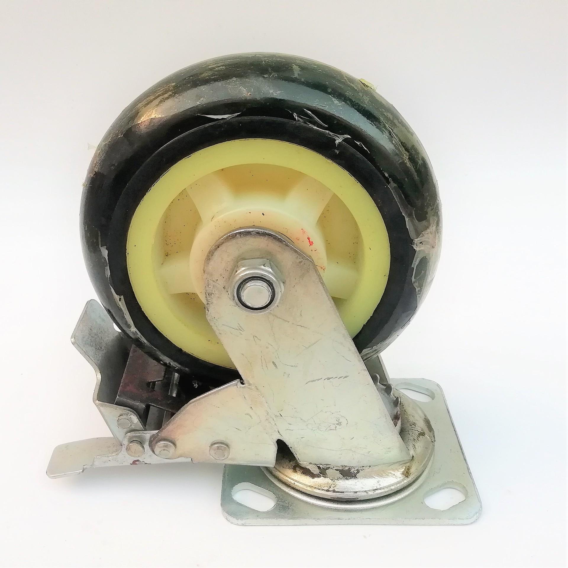 Heavy-Duty Shock-Resistant Universal White Rubber Core Industrial Caster Wheel 4-inch Industrial White Core Rubber Wheel Rigid