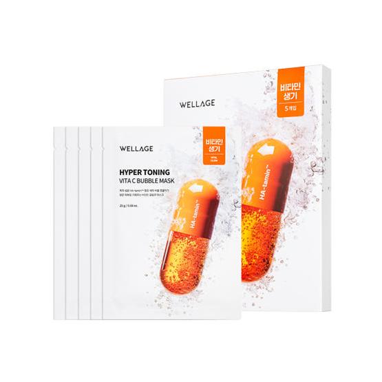 

[WELLAGE] Hyper Toning Vita C Bubble Mask 25g*5EA
