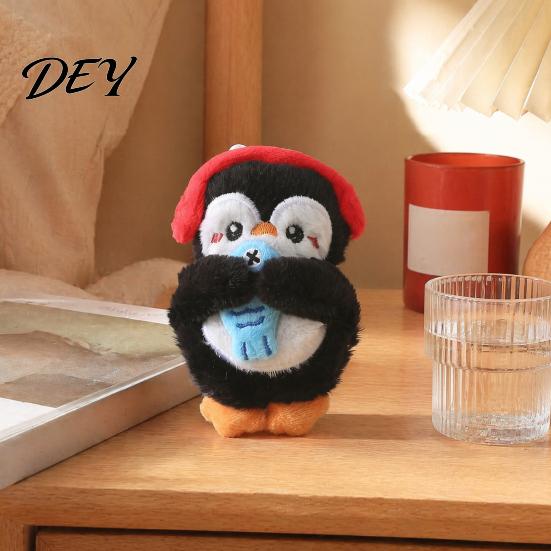 Penguin Plush Toy with Squeaker, Cartoon Keychain Plushie Pendant, Stuffed Animal Doll for Backpack Bag Charm Ornament