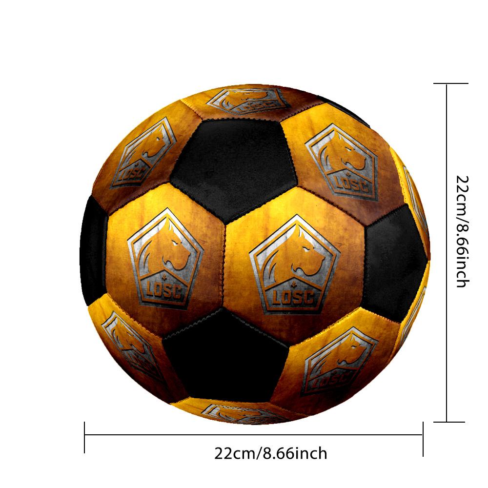 LOSC Lille Soccer Ball Colorful All Ages Machine Stitched PVC Competition Ready Durable High-Bounce.SIZE5