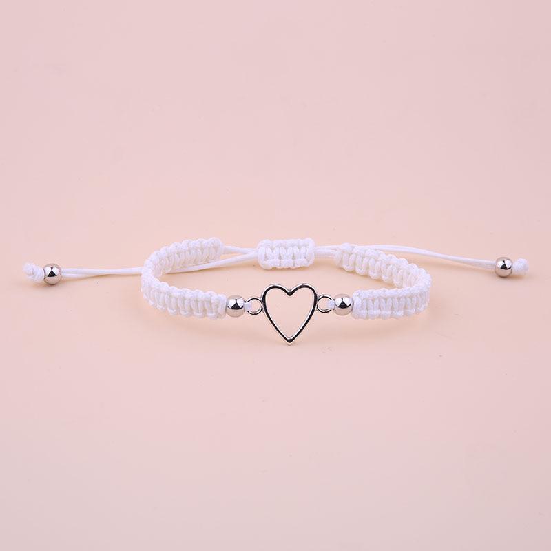 Hand Crafted Love Heart Couple Bracelet For Lover Women Men Adjustable Rope Friends Relationship Matching Bracelets Jewelry Gift
