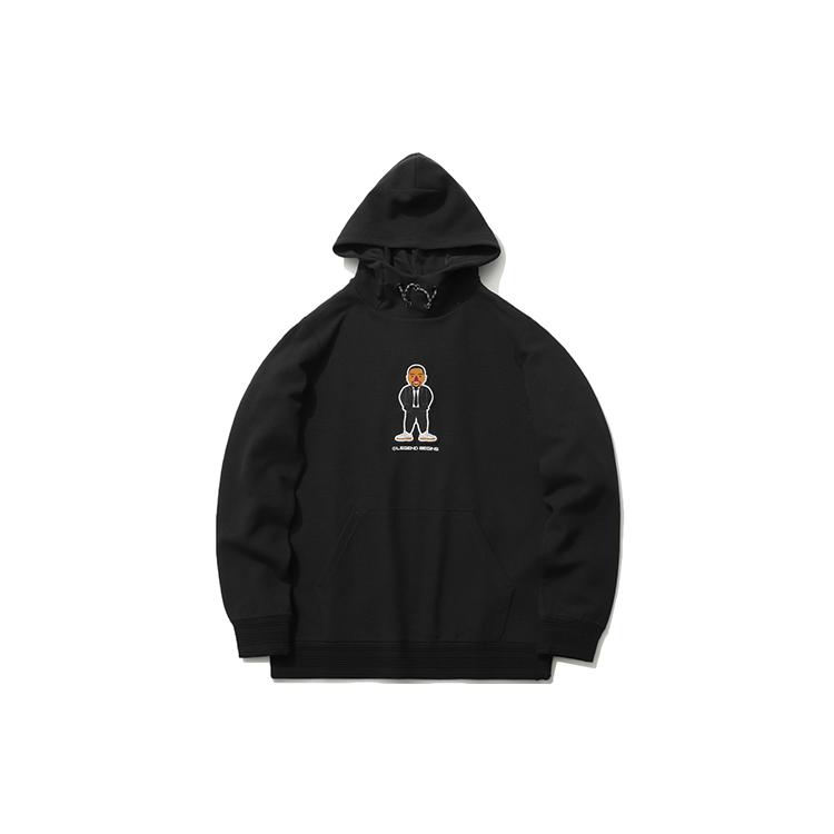 Li Ning Sweatshirts Men s Black Hooded Moderate Regular AWDR081-3 M