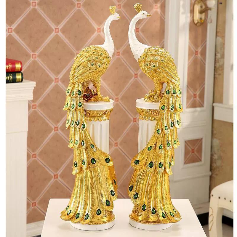 Room Decor 70cm Peacock Statue Ornament Luxury Large Craft Sculpture Living Room Floor Decoration Home Art Modern Artwork Gifts