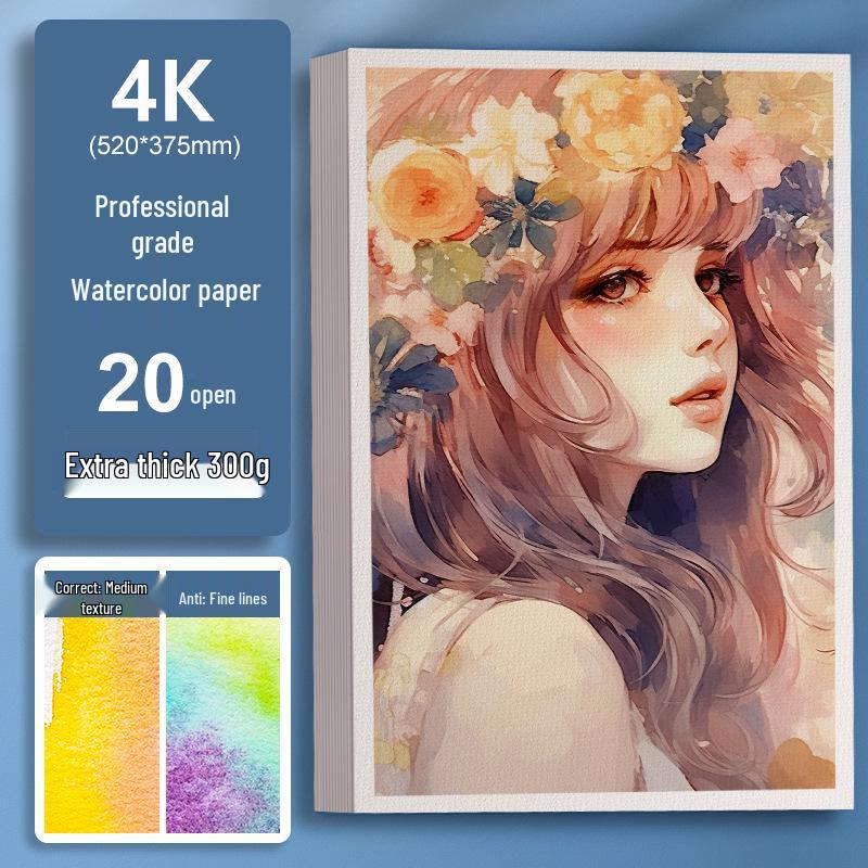 300g Watercolor Postcard Paper - Thick, Medium Rough Texture, Wood Pulp, Square, Blank Cardstock for Painting and Drawing