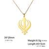  Classic Sikhism Symbol Necklace for Women Men Stainless Steel Sikh Khanda Necklaces Religious Protection Amulet Jewelry