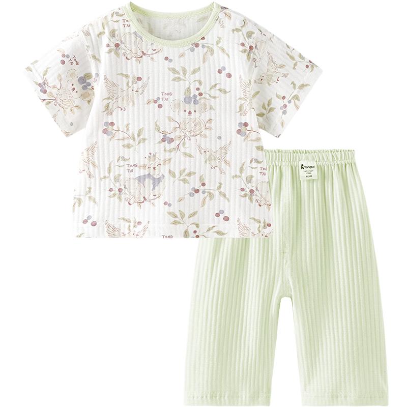 TONGTAI Baby Pure Cotton Short Sleeve & Capri Set 90cm