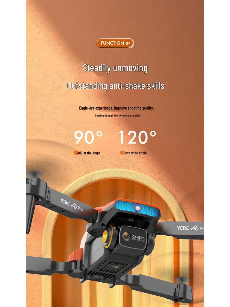 A6 Pro 4K Drone with Optical Flow Positioning, Obstacle Avoidance, Folding Design & Dual ESC Cameras