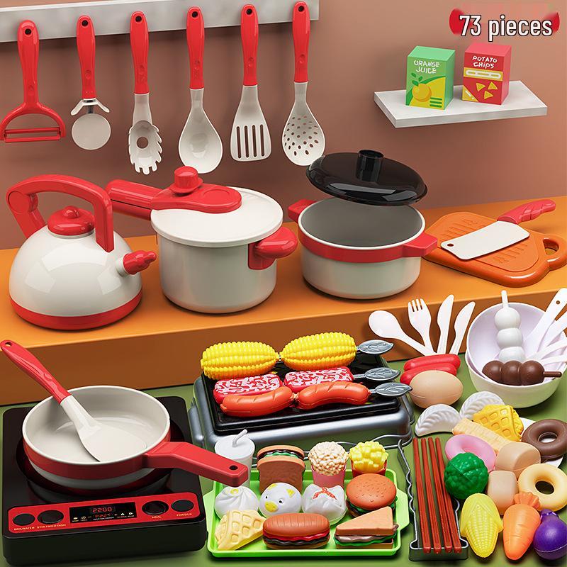 Dollhouse BBQ Kitchen Playset for Toddler Class: Kitchenware Toys for Kids