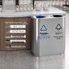 Jun Ding Ying MX-T23 Stainless Steel Dual-Compartment Waste Bin