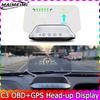 C3 Navigation HUD Speedometer Mirror OBD2+GPS Dual Mode OBD2 Head Up Display GPS HUD Digital MPH KMH Water&Oil Temp RPM Voltage