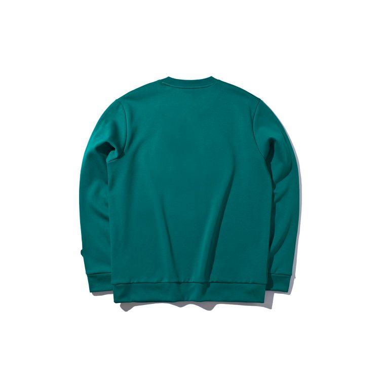 Li Ning Wade Series Casual Sports Crew Neck Pullover Fleece Sweatshirt Men sweatshirt Storm-Green AWDPB03-3