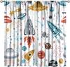 Solar System Window Curtains, Outer Space Space Astronaut Galaxy Window Treatments for Kids Boys Girls Bedroom Living Room