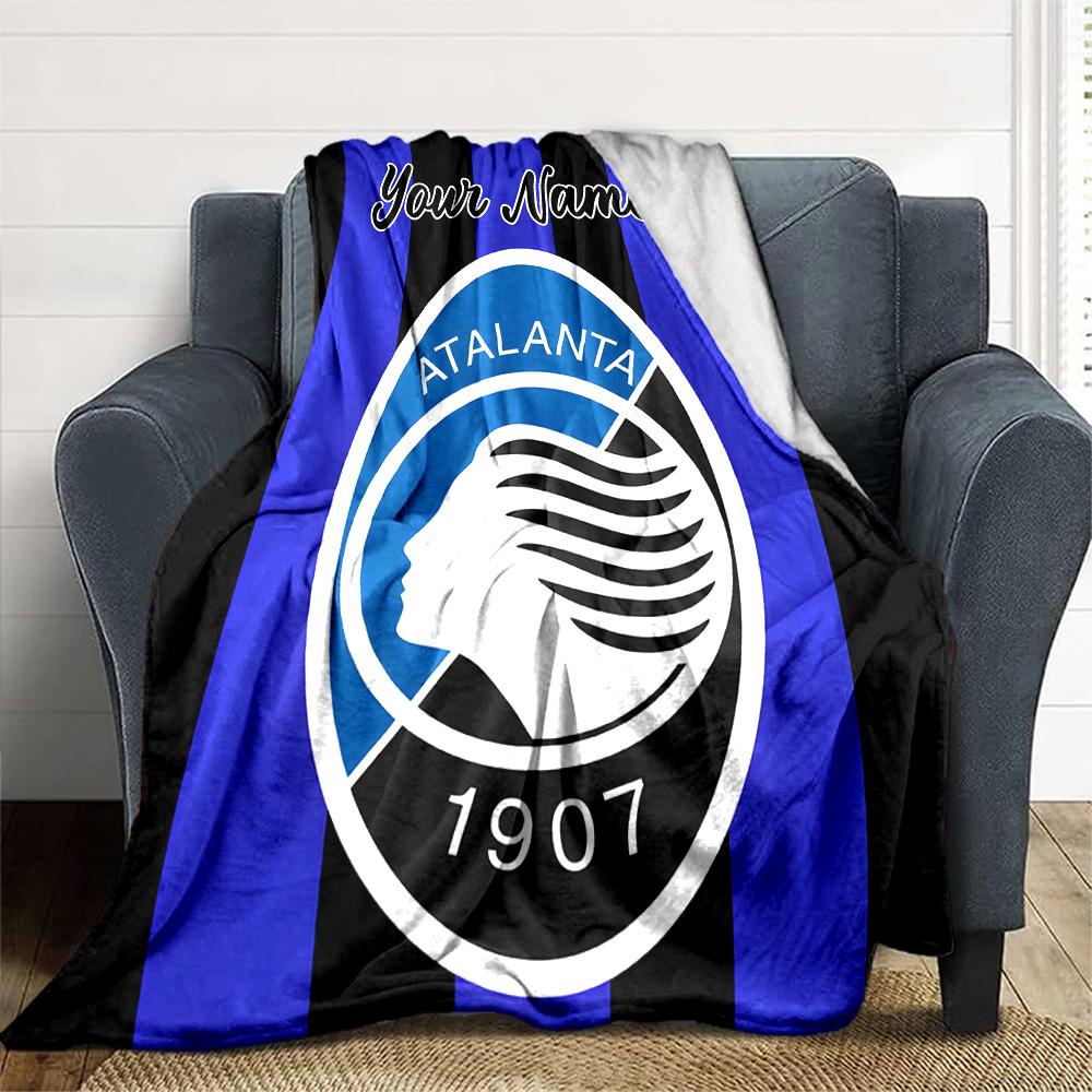 1pc Atalanta Bergame Blanket with Custom Name, Gift, for Men and Women, Soft Blanket, Good for Sofa Bed Couch Travel, Lightweight Flannel Blanket