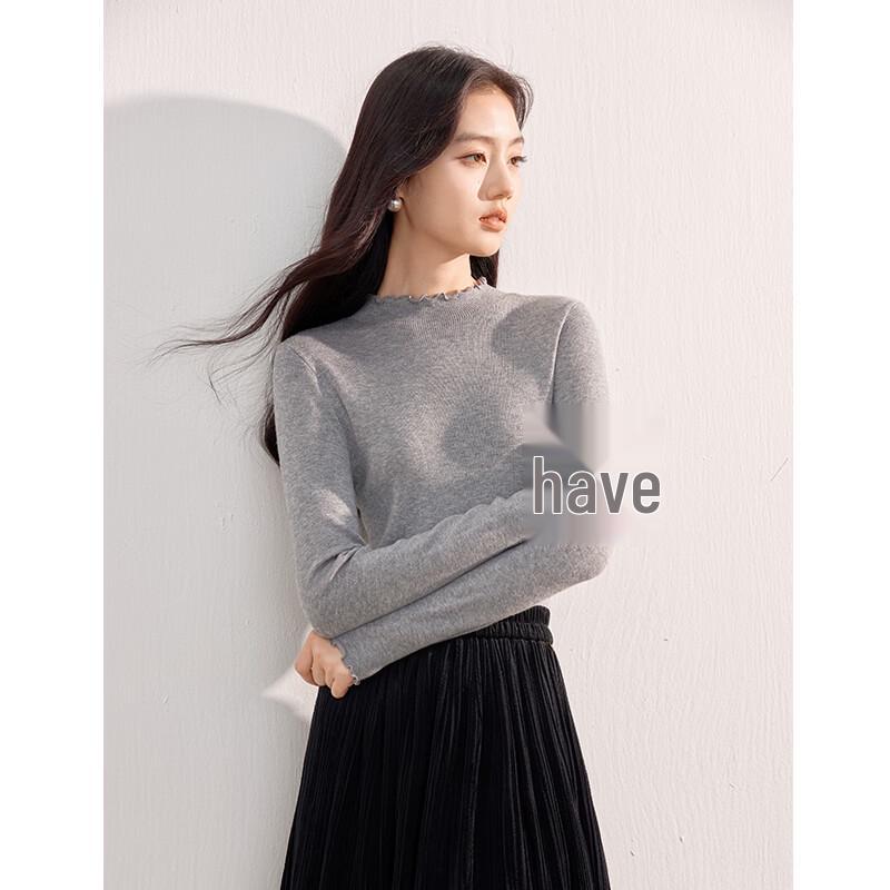 Xiangying Anti-Pilling Wool Blend Mock Neck Sweater