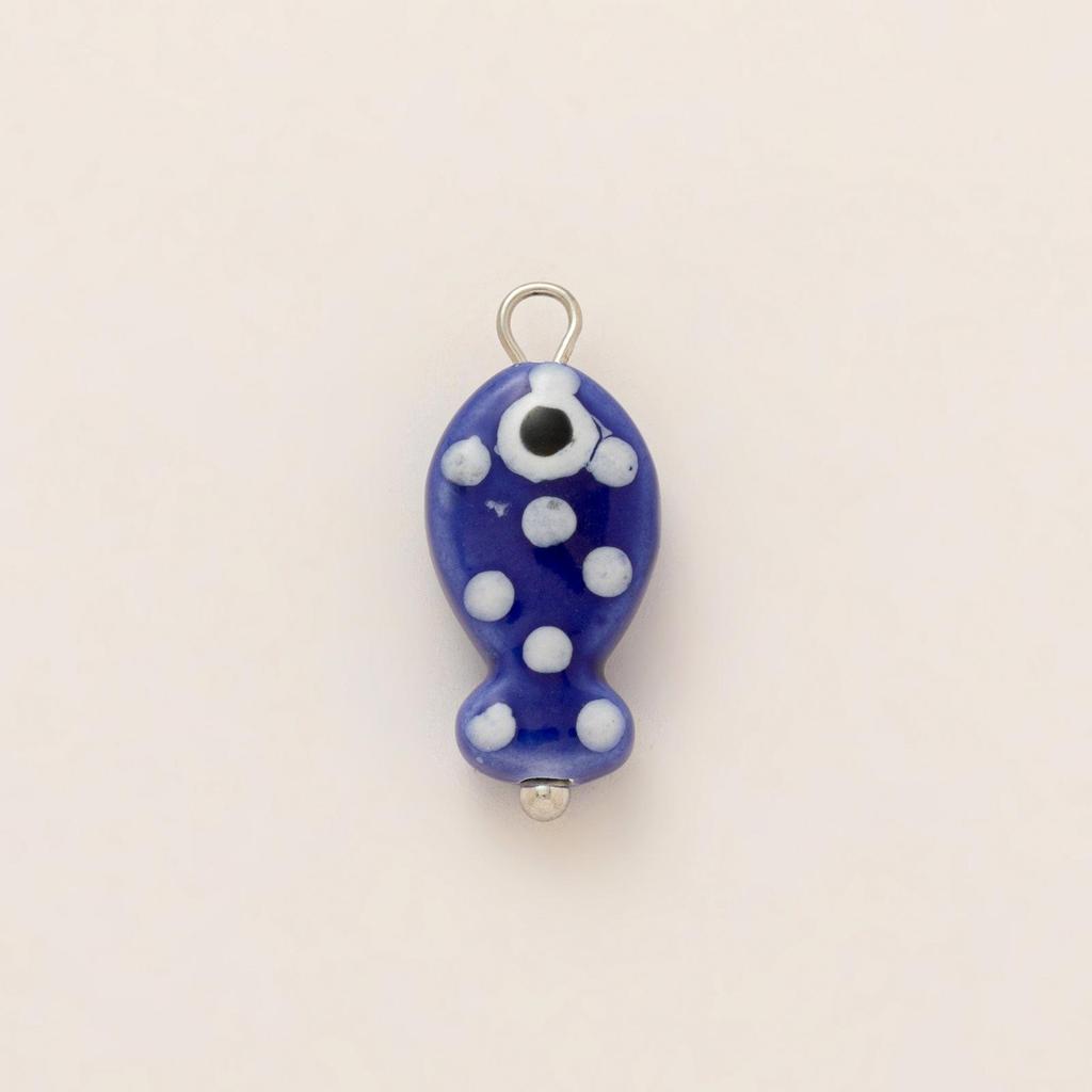 Geometrischer Anhänger mit kleinem Fisch und Perle, 18 Karat vergoldeter Edelstahl, Grenzüberschreitende Farbbeständigkeit