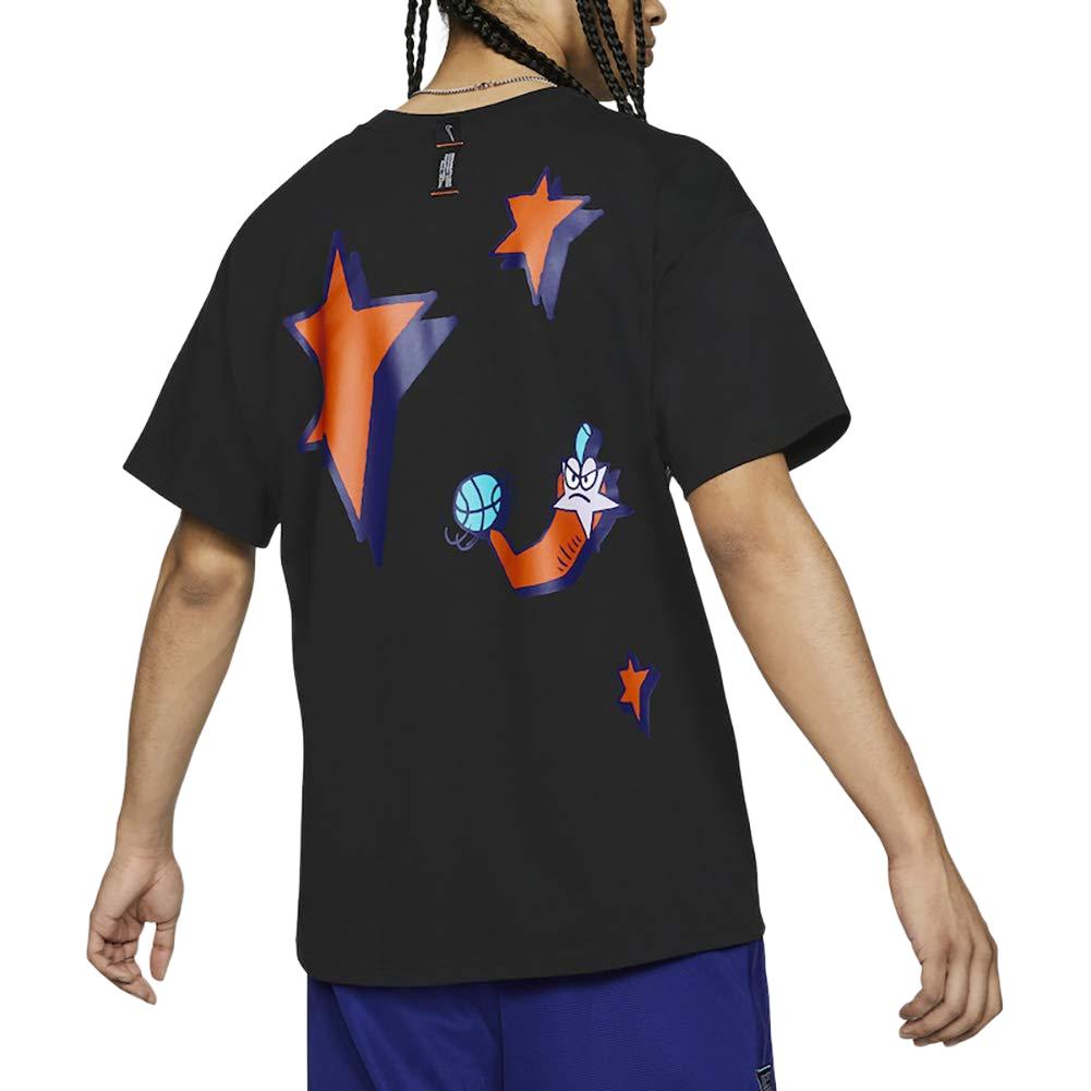 Nike Letter Print Logo Straight Cut Round Neck Short Sleeve T-Shirt Men Tops Black CD1310-010
