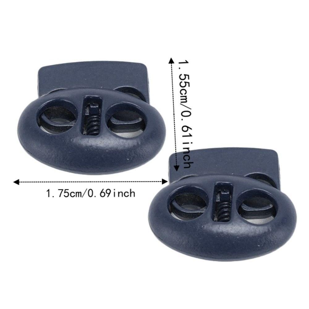 30pcs 17x15mm Spring Stopper Fasteners Double Hole Design Double Hole Toggles  For Drawstrings